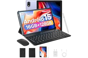 DOOGEE U10 (2025) Tablet z systemem Android 15, 10-calowy tablet 16GB RAM+128GB ROM (2TB TF), tablet dotykowy GMS, WiFi 6, Widevine L1, 5060mAh, BT 5.0, 2 w 1 Tablet z klawiaturą mysz-fioletowy