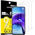 NEW'C 3 Pezzi, Vetro Temperato per Xiaomi Redmi Note 9T 5G, Pellicola Prottetiva Anti Graffio, Anti-Impronte, Senza Bolle, Du
