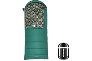 KingCamp Śpiwór zimowy, 3-4 pory roku, termiczny, ciepły, szeroki, XL, śpiwór dla dorosłych, z workami kompresyjnymi, na kemping, wędrówki, nocleg