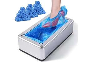 TAZZOR Automatischer Schuhüberzieher Maschine mit 300Pcs Überschuhe Einweg Hände Frei Überziehschuhe Dispenser für Home Büro Hotel Supermarkt Labor, Rutschfest & Wasserdicht