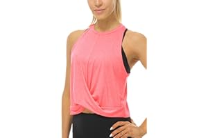icyzone Racerback Workout Tank Tops for Women, Cute Athletic Gym Running Shirts Yoga Crop Tops