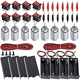 RUNCCI-YUN 8Set DC Motore, Elettronica Mini Motori 1.5-3V 15000RPM, Custodia in Plastica per Batteria, Interruttore on/off pe