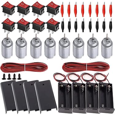 2x Micro Motori DC 3V 8000 RPM Doppio Albero R140 - Per Modellini Barche Giocattolo