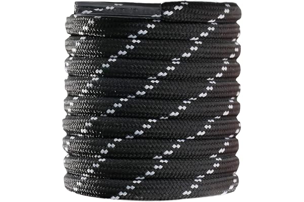 CCSOFTIME Lacets Chaussures Ronds pour Bottes 4mm Résistants Lacets Baskets pour Chaussurs de Randonnée de Sécurité de Travail
