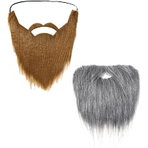 Fausse Barbe JEYORZY 2 Pièces | Blanc Et Marron | Déguisement Halloween