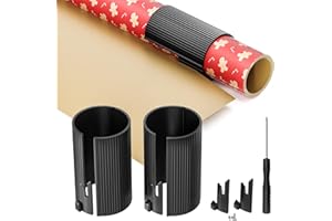 QIMATOP Coupe-papier Cadeau pour Rouleaux (2 Rouleaux & 4 Lames Inclus) - Massicot Remplaçable, Idéal pour Couper le Papier Cadeau de Noël, Anniversaire, Fête, Halloween - Petit Cutter à Rouleau Glissant