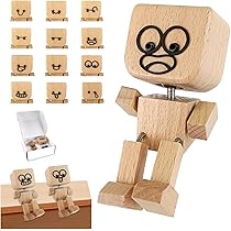 Magicgift Schudden Voeten Houten Pop, Schudden Houten Man Beeldje Houten Auto Desktop Decoratie Handgemaakte Auto Dashboard Accessoires