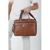Erzeno Hakiki Deri Evrak ve Laptop &Ccedil;antası/Uzun Askılı B&uuml;y&uuml;k Boy Laptop &Ccedil;anta / 15,6 İn&ccedil;