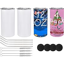 12 Sublimationsgläser 340 Ml – Blanko Isolierbecher Aus Edelstahl Mit Deckel & Strohhalm