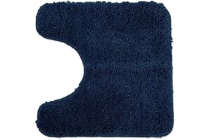 WohnDirect Badrumsmattor som kan kombineras till set – 45 x 45 cm – halkfri och tvättbar – mörkblå – med utskärning för toale