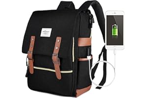 Zaino Laptop, Puersit Zaino PC Donna 15.6 Pollici Zaino Porta PC Zaino Casual con Caricatore USB per università o scuola Backpack uomo business