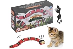 Offfay Smart Sensing Snake Toy for Cats, Interactive Cat Snake Toy, Intelligent Electronic Toy with USB Cable, Party Halloween Tricky Realistic Fake Snake Toy for Cats Dogs Pet
