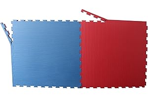 ELLUG Judo Sportmatte/Steckmatte/Tatami blau-rot 1mx1mx4cm, Härtegrad 50-55 (4500010)