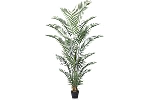 VeriNatural Artificial Plants Indoor Large Tree - 180cm UV-Resistant Tall Faux Areca Tropical Palm in Pot - Fake Plastic Plants Perfect for Outdoor Home Office Balcony Garden Decor (1Pack), VN125