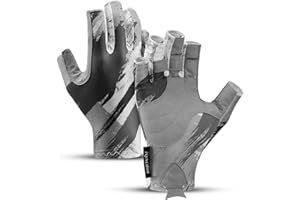 KynciLOR Fishing Gloves UPF 50+ Fingerless Gloves for Women Men Sun Protection Breathable Non-slip for Kayaking Sailing Rowing
