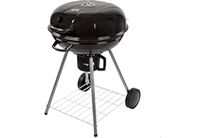 Aktive 52803 - Barbacoa portátil carbón | Barbacoa redonda con tapa Ø57x86cm | Con sistema de ventilación incorporado y depós