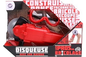 MGM LES PROS DU BRICOLAGE - Smerigliatrice - Fai da te - 092204 - Nero - Plastica - Gioco di Imitazione - Lavori - Costruire - Giocattolo per Bambini - Set di Attrezzi - A partire dai 3 anni