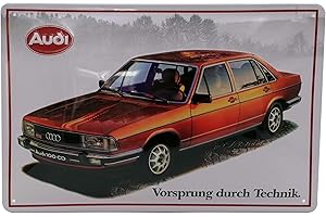 MEHR RELIEF-SCHILDER HIER... 30 x 20 cm Retro Blechschild passend für Audi 100 Fans, Deko Werkstatt, Garagen, Auto Schild, geprägtes Stahlblech