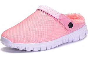 EAGSOUNI Damskie kapcie męskie, zimowe, ciepłe pluszowe, wodoodporne, kapcie, domowe, chodaki, do wnętrz, na zewnątrz, antypoślizgowe, wygodne buty