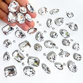 236 Pcs Sewing Rhinestones, Rhinestones for Dresses, Crystal Rhinestone Decoration Crystal Sewn Mixed Shape for Jewellery Cra