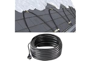 H&G Lifestyles 15M Elektrische Heizband für Dach Schnee Enteisungs Selbstregulierend Heizkabel Frostschutzkabel Dachrinnenheizung Begleitheizung Wasserdicht Wärmekabel Frostschutz 230V,50Ft,8W/ft