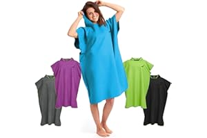 Fit-Flip Poncho Surf per Uomini & Donne Come Poncho Extra Lungo di Microfibra, Accappatoio per Cambiarsi e Poncho ad Asciugamano Tutto in Uno