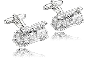 ANAZOZ Gemelos Camisa Hombre Gemelos Camisa Acero Camión de Bomberos Gemelos Camisa Hombre Plata Gemelos Camisa de Hombre