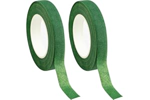 LOMIMOS 2 Rouleaux de Auto-adhésif Rubans Floraux en Papier pour le Jardin,Floratape pour Bouquet DIY,Scotch Fleuriste，les Ruban pour Tiges de Fleuriste(Vert foncé)