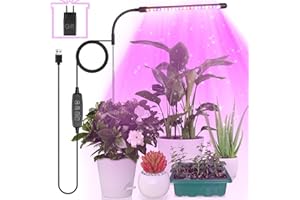 IDEALIFE Pflanzenlampe, Vollspektrum Pflanzenlicht für Zimmerpflanzen, LED-Pflanzenwachstumslampe,Pflanzenleuchte mit USB Adapter,3 Beleuchtungsmodi,3/9/12-Std-Auto-Timer,10 Helligkeitsstufen,Verstellbare Höhe