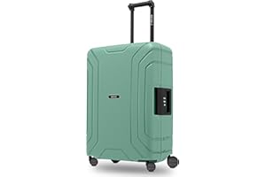 REDOLZ Essentials 15 Productos habituales, verde marino, Koffer M (65 cm), Carro rígido con ruedas giratorias