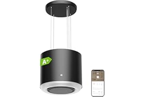 Ciarra Island Cooker Hood 48cm 550m³/ h Airflow CBCB4838 WiFi APP Touch Control Ceiling Hood 4-Speed with Booster Recirculating Kitchen Extractor Fan