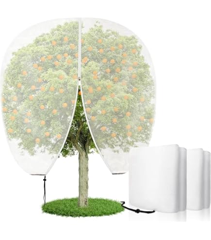 Rete Protettiva Per Alberi Da Frutto 1,8x1,8 M Con Cerniera E Cordoncino – Maglia Fine Anti Insetti E Uccelli – LINSOCLE