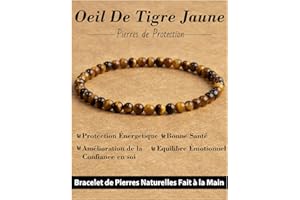 Landorilo Bracelet 4mm en Pierre Naturelle pour Homme et Femme, Bracelets Élastique Yoga, Bijoux Cadeau Créatifs, Porte Bonheur avec Perles de Remplacement