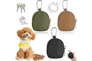 PUASOK 3 Pièces Porte-Monnaie avec Fermeture Éclair,Porte-Monnaie pour Chien,Sac à Clés pour L'extérieur,Porte-Coin avec Fermeture Éclair et Anneau, Style Mini Sac à Dos pour Taille(Noir,Vert,Couleur Boue)