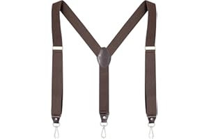 Ausukler Bretelle da uomo extra forti 3,5 cm di larghezza con ganci girevoli e cinghie elastiche Y-back per jeans