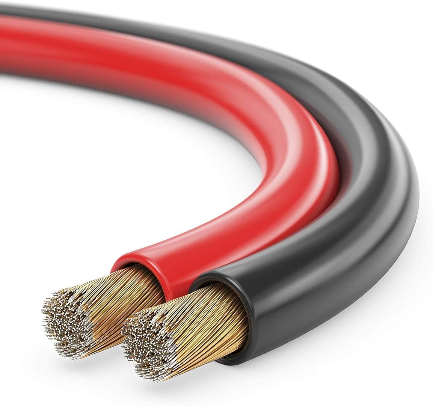 sonero® 100 Metros 2x1.50mm² Cable de Altavoz CCA, Color: Rojo/Negro