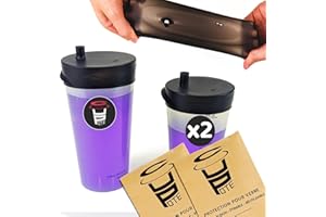 Griffor Protezione in vetro antidroga estensibile, in silicone nero riutilizzabile, adattabile a maggioranza degli occhiali (confezione da 2)