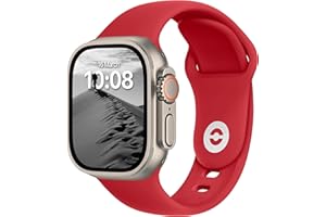 DONEGANI SB Correa Deportiva Compatible para Apple Watch series Ultra 9 8 7 6 5 4 3 2 1 SE 49mm 45mm 44mm 42mm 41mm 40mm 38mm Pulsera Strap color Roja Navidad