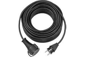 Brennenstuhl Qualitäts-Gummi-Verlängerungskabel 10m (IP44, Kabel für außen) schwarz