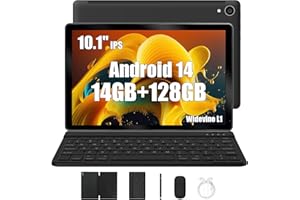 Yicty Android 14 Tablets 10 Zoll Tablet PC, 14(4+10) GB RAM+128GB ROM(1TB TF), Octa Core 2.0 GHz/1280 * 800 HD IPS/WiFi 6/Bluetooth 5.3/5000mAh/5MP+8MP/OTG/Typ C Kopfhöreranschluss