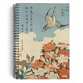 Katsushika Hokusai/Cuckoo and Azaleas,1834 | Spiralli Defter 06 | A5 | &Ccedil;izgisiz | 100 Sayfa |Sanat