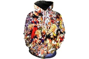 CHENMA Unisex Kinder Jungen Mädchen Goku Cosplay 3D-Druck Pullover Kapuzen-Sweatshirt mit Kängurutasche