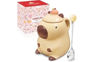 BIGNOSEDEER Capybara prezenty dla kobiet śmieszne kubki do kawy wyjątkowy prezent urodzinowy dla kobiet jej dziewczyn kawaii filiżanki do herbaty nowość przyjaźń Boże Narodzenie córka prezenty ceramiczny jesienny