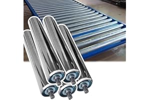 JLXJYS tragrollen förderband 5 Stück Ersatz-Förderbandrollen, 2,4 Zoll, 2 Zoll, 1,5 Zoll, 1,3 Zoll und 1 Zoll Durchmesser/langlebige Edelstahlrollen für Rollenständer, Holzbearbeitung, nicht angetriebene För