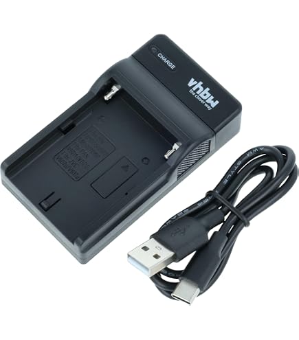 vhbw caricatore Micro-USB duale compatibile con Forever SC-420, SC-410 camera + cavo Micro-USB + LED
