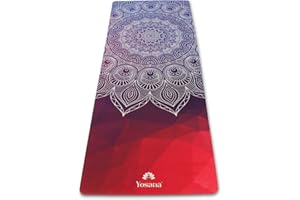 ‎YOSANA Yosana Yogamatte aus Naturkautschuk - rutschfest, Nachhaltige Yoga Matte mit Mikrofaseroberfläche zur raschen Aufnahme von Schweiß – Maschinenwaschbare Sportmatte - 183 x 68 cm