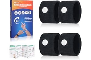 MEIYYJ Bandas de viaje para adultos y niños, pulseras antináuseas para movimiento y náuseas matutinas para embarazadas, alivio de náuseas de acupresión para automóvil, mar, aire (2 pares, negro)