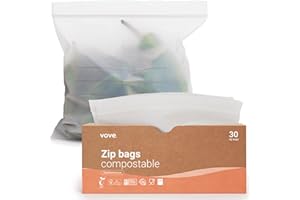 Vove | Plant-Based Sandwich size zip Lock Bags | Resealable, Bio and Eco-Friendly | Zip Freezer Bags | Sandwich, Snacks and Vegetable food storage bags | Plastic alternative | 30 bags