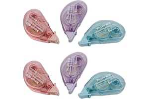 EXBURANTY 6 Pack Glue Roller, Double Sided Tape Dispenser, Scrapbooking Supplies Scrapbook Tape for Crafting, Cards, Photo, Journal and Scrapbooking,6m X 6mm