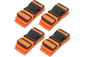 BlueCosto 2/4 kolory taśmy do walizki pas bagażowy identyfikacja walizki, 4 sztuki pomarańczowe, 20"-32", pas bagażowy